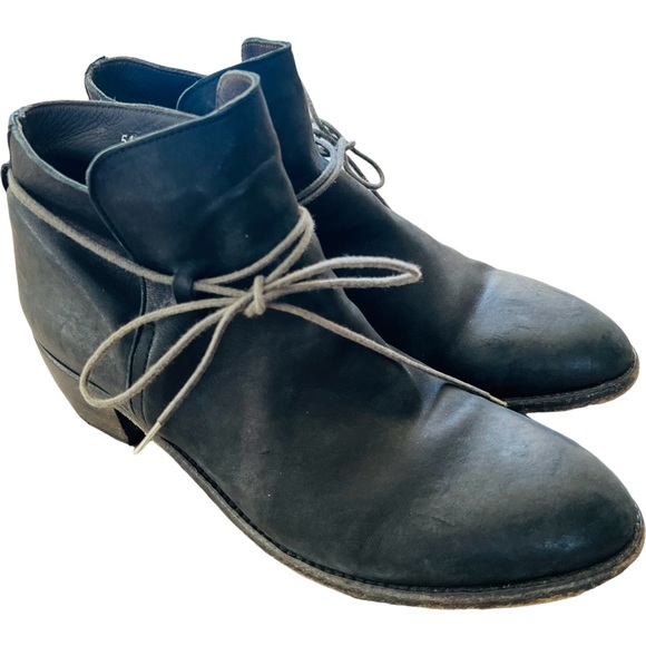 SHOTO ITALY Leather Ankle Boots in Black Size 40.5 - Picture 6 of 11